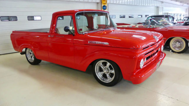 1961 Ford F-100 Pickup 3288 Miles Hot Red Truck Big Block Ford Automatic 1961 Ford F-100 Pickup