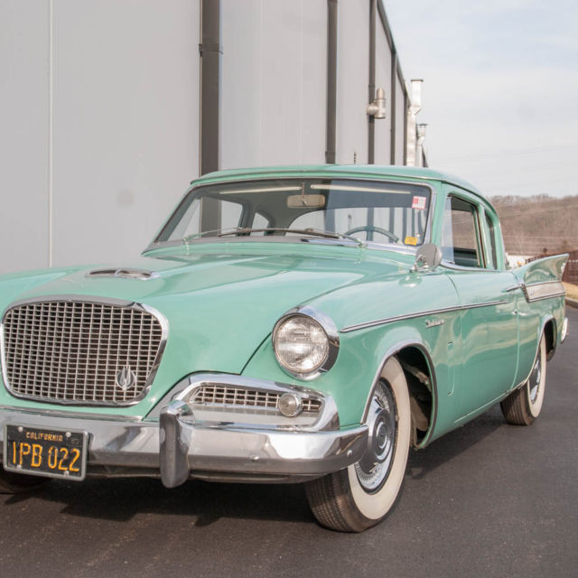 1961 Studebaker Hawk Coupe, Highly desirable Jade Green on Forest Green 1961 Studebaker Hawk Coupe