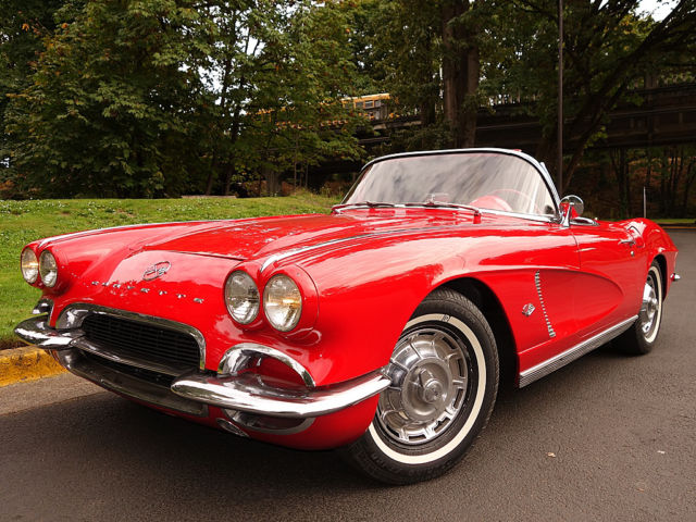 1962 Corvette Roadster Red w/ Black Soft Top 327 V8 4 Speed 1962 Chevrolet Corvette
