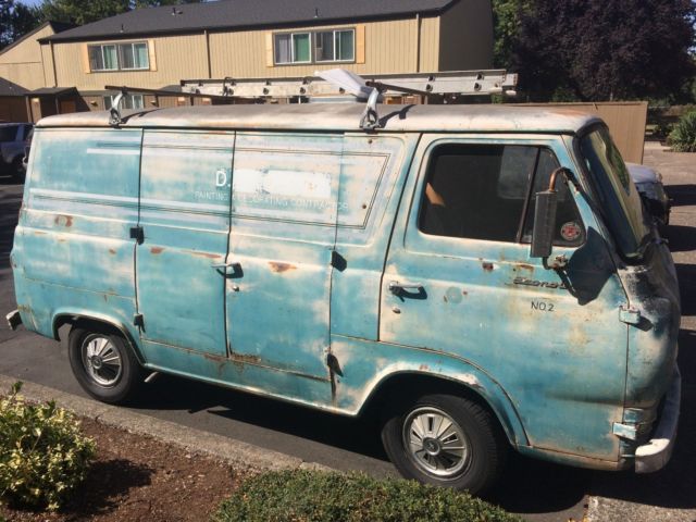 1962 Ford Econoline E-100 Shorty Panel Van Patina with logos Daily Driver 1962 Ford E-Series Van Custom