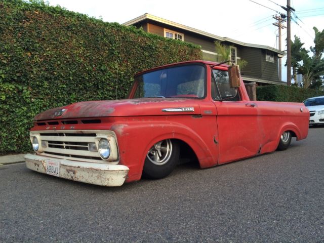 1962 ford f100 hot rod rat truck pickup shop with chevy motor 1962 Ford F-100 custom cab