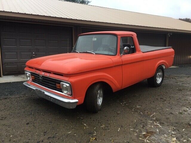 1962 Ford F100 Unibody Miles Orange Pick-up hot rod street rod short bed 1962 Ford F-100 1/2 Ton Unibody