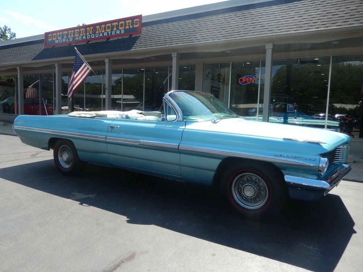 1962 Pontiac Bonneville Convertible factory Aquamarine 389 automatic 1962 Pontiac Bonneville