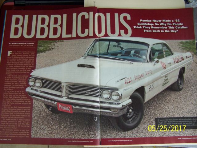 1962 PONTIAC CATALINA NOSTALGIA SUPER STOCK 421 super Duty BUBBLE TOP BUBBLIOUS 1962 Pontiac Bubble Top Custom custom