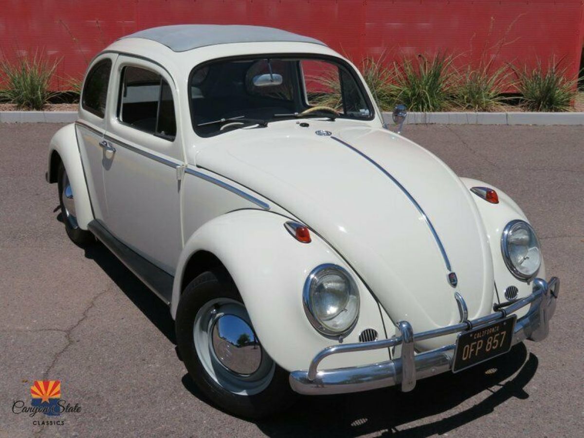 1962 Volkswagen Original Sunroof Beetle, 1600 Dual Port Disc Brakes, Pearl White 1962 Volkswagen Beetle - Classic