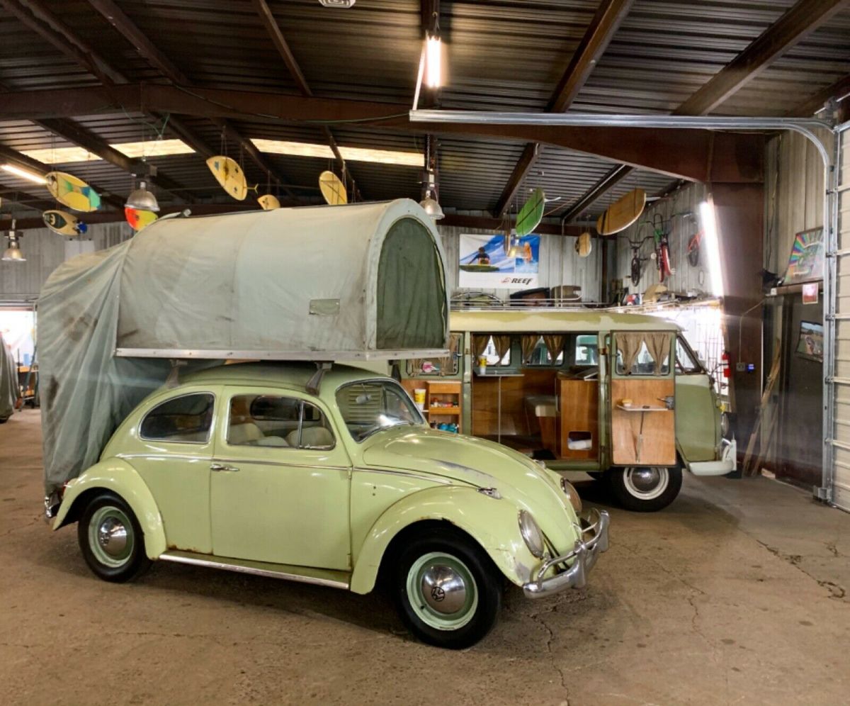 1962 VW beetle w/ Carbak tent camper, survivors! NO RESERVE! 1962 Volkswagen Beetle - Classic
