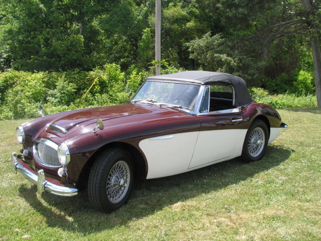 1963 Austin-Healey 3000 Mk2, maroon and white 1963 Austin Healey 3000