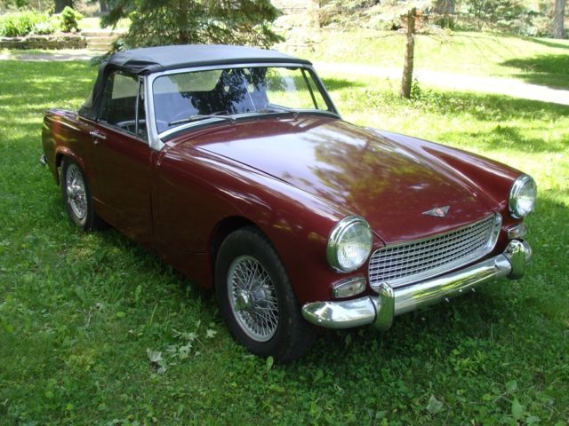 1963 Austin-Healey Sprite Mk II Right-Hand Drive Burgundy with Black Interior 1963 Austin Healey Sprite