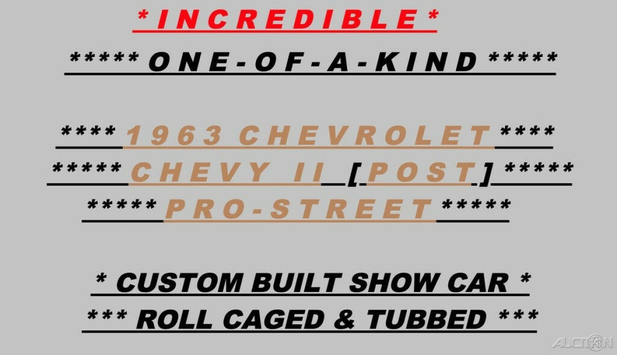 1963 Chevrolet Nova Supercharged Dart 383 Stroker / Full Cage / Custom Frame - photo 3