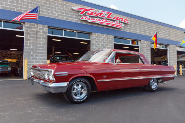 1963 Chevrolet Impala 4 Speed Bucket Seats 327 V8 Correct Palomar Red 1963 Chevrolet Impala 4 Speed