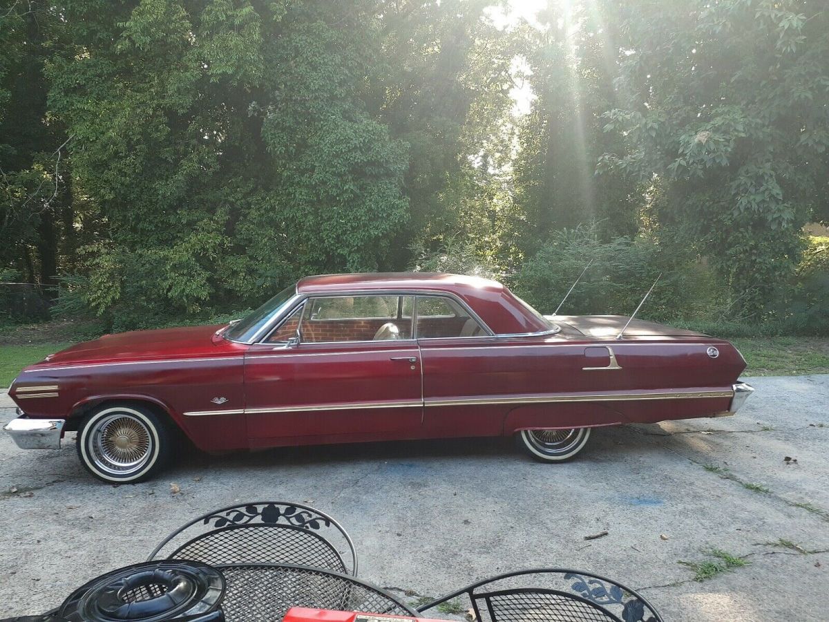 1963 Chevrolet Impala Coupe Red RWD Automatic red 1963 Chevrolet Impala red