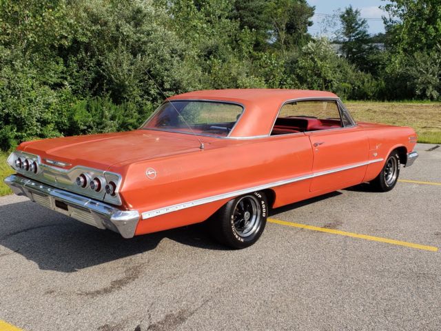 1963 CHEVROLET IMPALA V-8 SMALL BLOCK 4 SPEED TRANSMISSION. RED ON RED 1963 Chevrolet Impala SIMILAR TO 1964 OR 1965 OR 1966 OR 1967