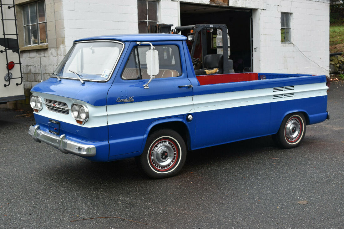 1963 CORVAIR 95 RAMPSIDE HALF-TON PICKUP IN EX. COND. 4-SPEED (video) 1963 Chevrolet Corvair RAMPSIDE PICKUP HALF TON RESTORED
