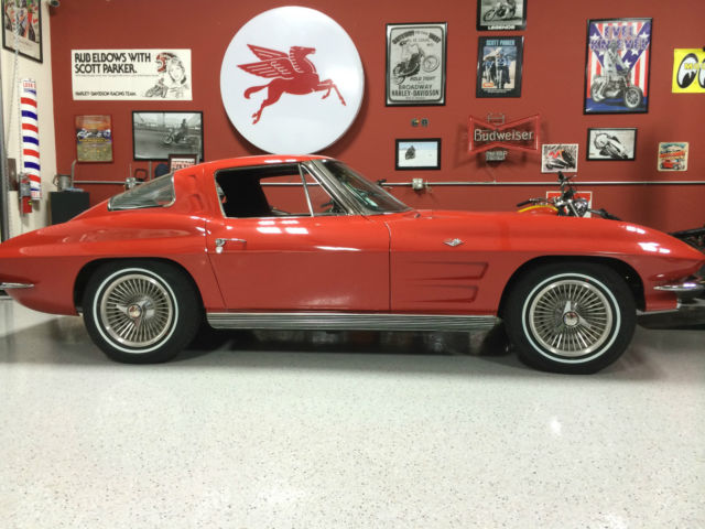 1963 Corvette Split Window Coupe Riverside Red with Black Interior 4 speed 1963 Chevrolet Corvette