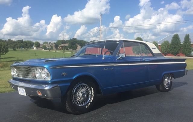 1963 Ford Fairlane 500! Running 260 Engine, 4 Spd Trans! Blue on Blue! Nice Car! 1963 Ford Fairlane