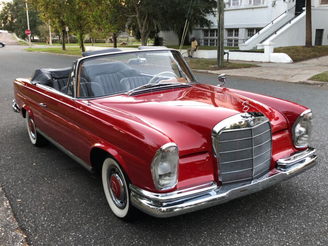 1963 Mercedes Benz 220SEb CABRIOLET, 534 Red w. Black "bucket" seats, 1 owner * 1963 Mercedes-Benz 200-Series 534 Fire Engine red w. Black "bucket" seats