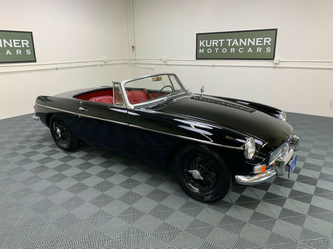 1963 MGB ROADSTER. BLACK WITH RED TRIM. SUPERB, FEW OWNER, CALIFORNIA CAR. 1963 MG MGB 1963 MGB ROADSTER. BLACK WITH RED TRIM