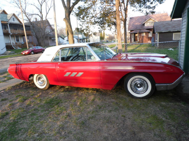 1963 Red Thunderbird Coupe /Swing away stearing wheel Factory A/C. Black Seats! 1963 Ford Thunderbird