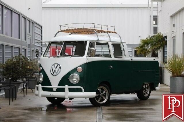 1963 VW Double-Cab Transporter, Restored, Dark Green-White 1963 Volkswagen Double-Cab Transporter