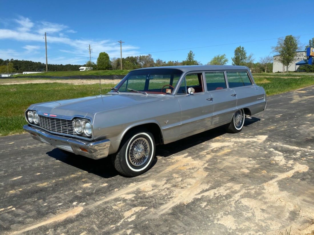 1964 CHEVROLET BISCAYNE WAGON EXTREMELY RARE FACTORY 4 SPEED A/C ORIGINAL 1964 Chevrolet Impala