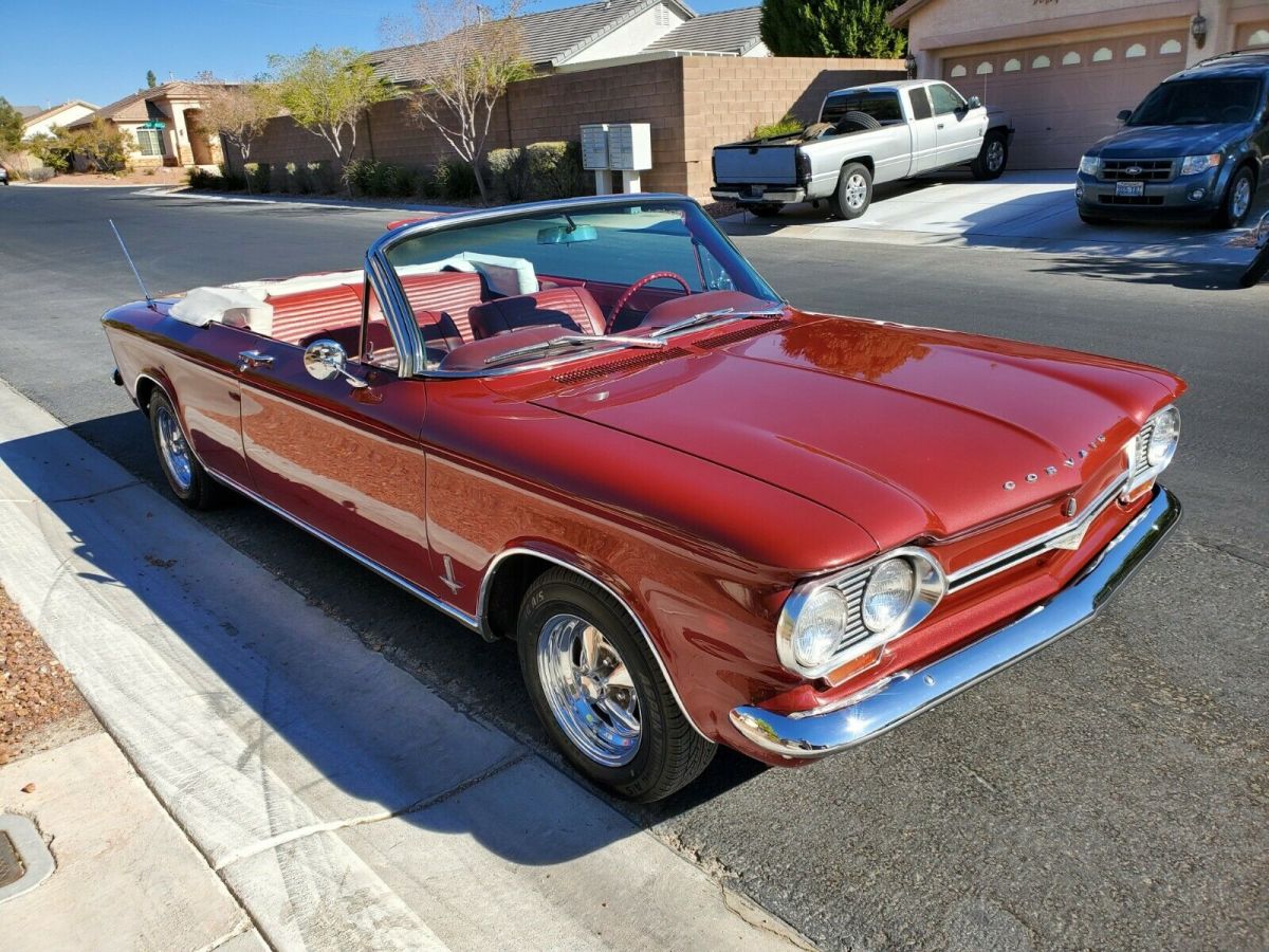 1964 Chevrolet Corvair Monza Convertible 2.7 flat 6 manual beautiful Palomar Red 1964 Chevrolet Corvair