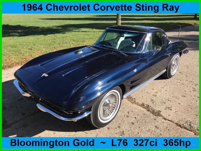 1964 Chevrolet Corvette Sting Ray L76 327ci 365hp Bloomington GOLD Certified 1964 Chevrolet Corvette Sting Ray L76 327ci 365hp Bloomington GOLD Certified
