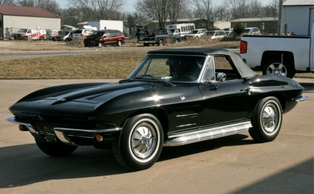 1964 CORVETTE ROADSTER 365HP FACTORY TUXEDO BLACK ON SILVER PB PW SIDE EXHAUST 1964 Chevrolet Corvette RESTORED
