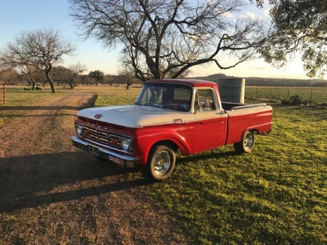 1964 Ford F100 SWB FLEETSIDE V8 3 SPEED MANUAL AC 0 Red & White Pickup Truck 289 1964 Ford F-100 SWB FLEETSIDE V8 3 SPEED MANUAL AC