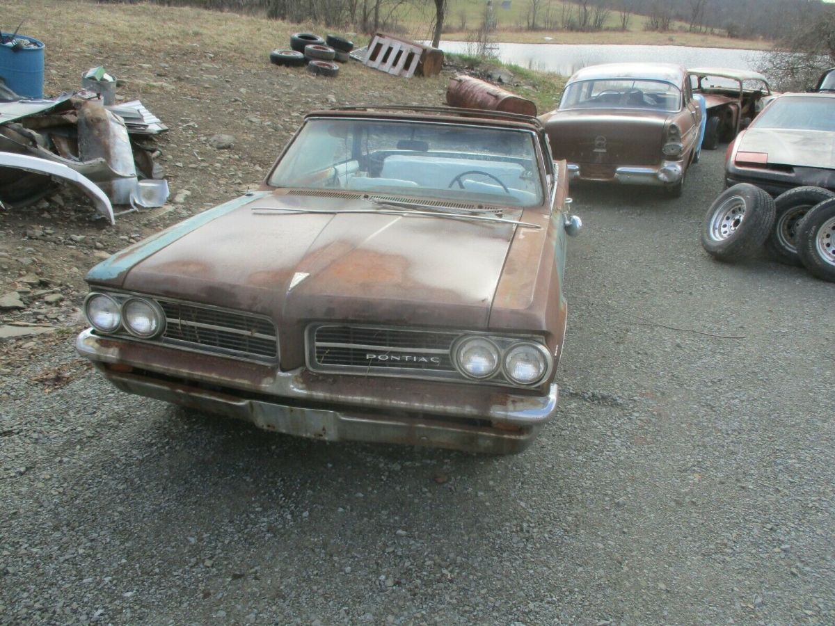 1964 PONTIAC LEMANS GTO CLONE CONVERTIBLE TEAL WITH WHITE RESTORATION PROJECT 1964 Pontiac Le Mans CONVERTIBLE