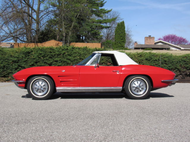 1964 Riverside Red Convertible #'s 327 4 Speed Restored Excellent Ride & Drive. 1964 Chevrolet Corvette Convertible