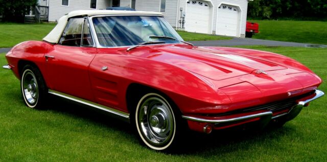 1964 Stingray Roadster,Red/Black,283,4spd,PB,White Top,Radials,Beautiful Driver! 1964 Chevrolet Corvette Roadster