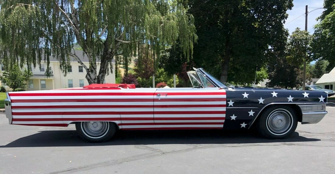 1965 Cadillac Deville Convertible 2 door Red White Blue 65 No Reserve USA Flag 1965 Cadillac DeVille