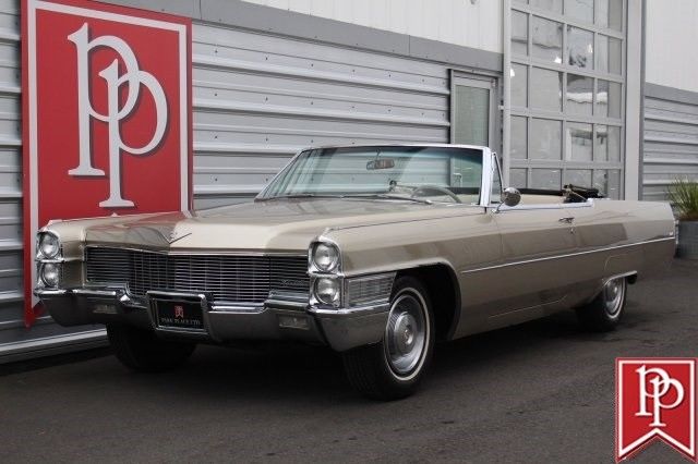 1965 Cadillac Deville Convertible, Sierra Gold on Sandalwood, 6 passenger Sun 1965 Cadillac DeVille Convertible
