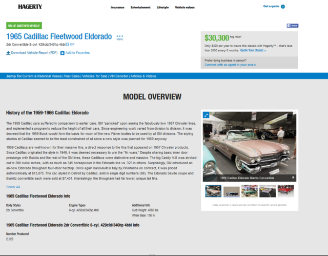 1965 Cadillac Eldorado Fleetwood Number Produced 2,125 - photo 2