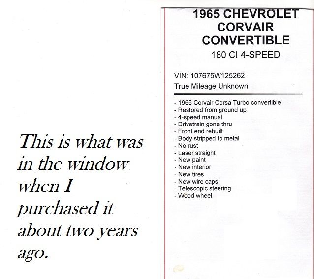 1965 Chevrolet Corvair Turbo - photo 2