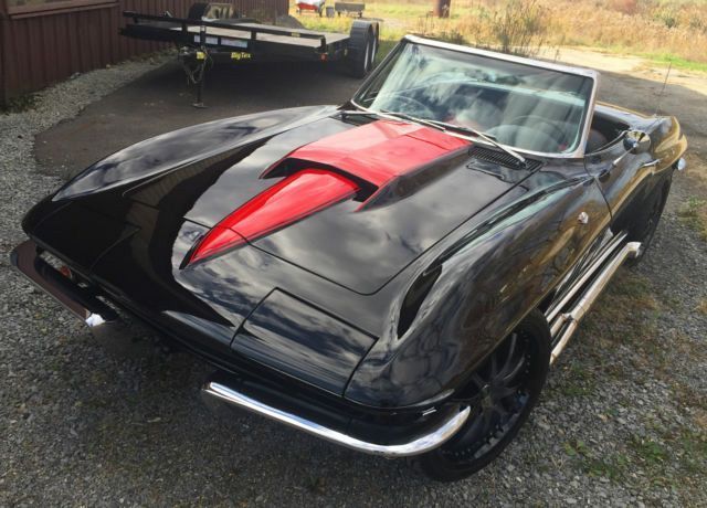 1965 Chevy Corvette Convt RestoMod 396 4spd Black & Red Custom Int NO RESERVE 1965 Chevrolet Corvette