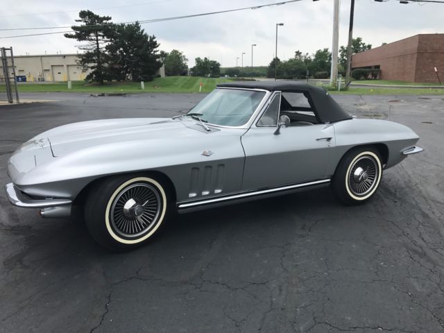1965 Corvette Convertible Silver Pearl over Silver 327/350HP Matching Numbers 1965 Chevrolet Corvette