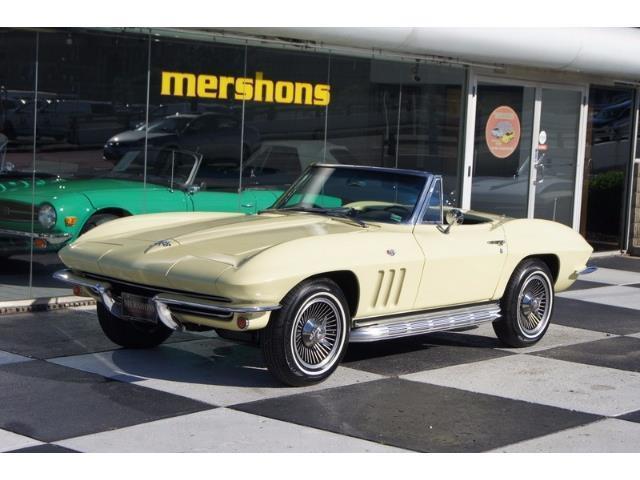 1965 Corvette Convertible, Yellow w/Black Leather, Pipes, Wheels, #'s Match. 1965 Chevrolet Corvette