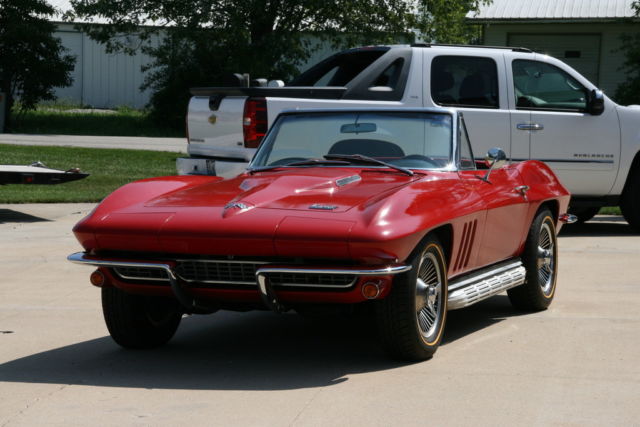 1965 CORVETTE ROADSTER RALLY RED 4 SPEED SIDE EXHAUST KNOCK OFFS 1965 Chevrolet Corvette STINGRAY