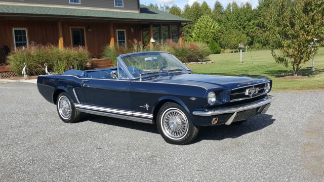 1965 Ford Mustang Convertible Beautiful Pony 289 Blue Blue Pwr Top Pwr Brakes 1965 Ford Mustang CONVERTIBLE