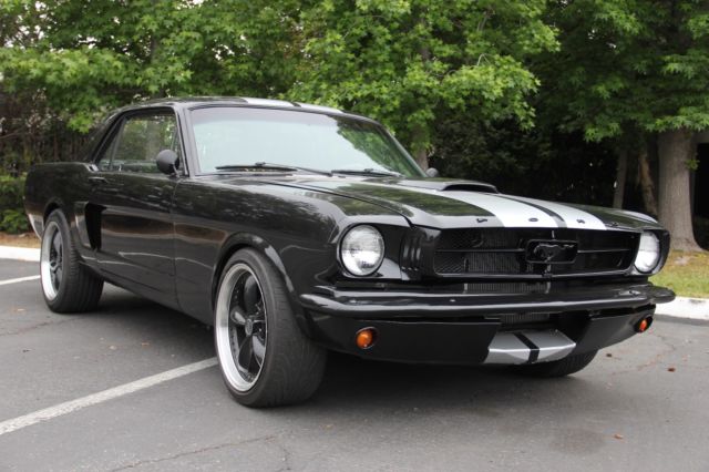1965 Ford Mustang Coupe one of a kind Black Custom Paint with Racing Stripes V8 1965 Ford Mustang
