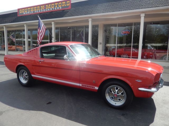 1965 Ford Mustang factory red 289 4 speed car 1965 Ford Mustang Pony