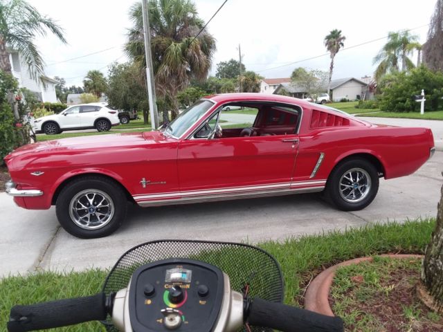 1965 FORD MUSTANG FASTBACK---- NO RESERVE---- RARE COLOR COMBO TORCH RED,RED INT 1965 Ford Mustang FASTBACK