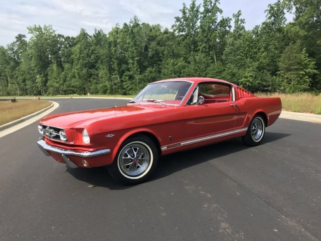 1965 Ford Mustang GT Fastback 289 A Code 4-Speed Red Pony interior Rally Pac 1965 Ford Mustang