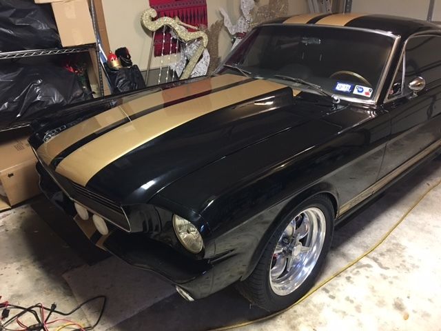 1965 Ford Mustang Restomod 2+2 Touring, Black/Gold Stripes/Shelby Hertz Replica 1965 Ford Mustang 2+2 Touring Fastback