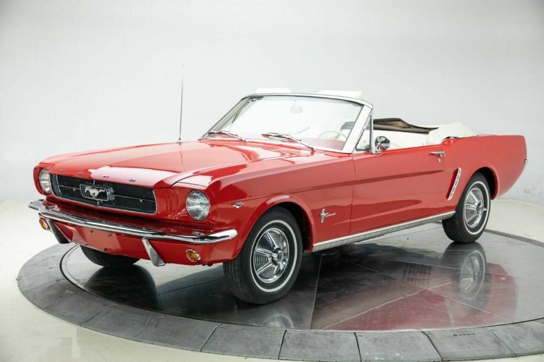 1965 Ford Mustang V8 289 4V Automatic 3-Speed Convertible Rangoon Red 1965 Ford Mustang