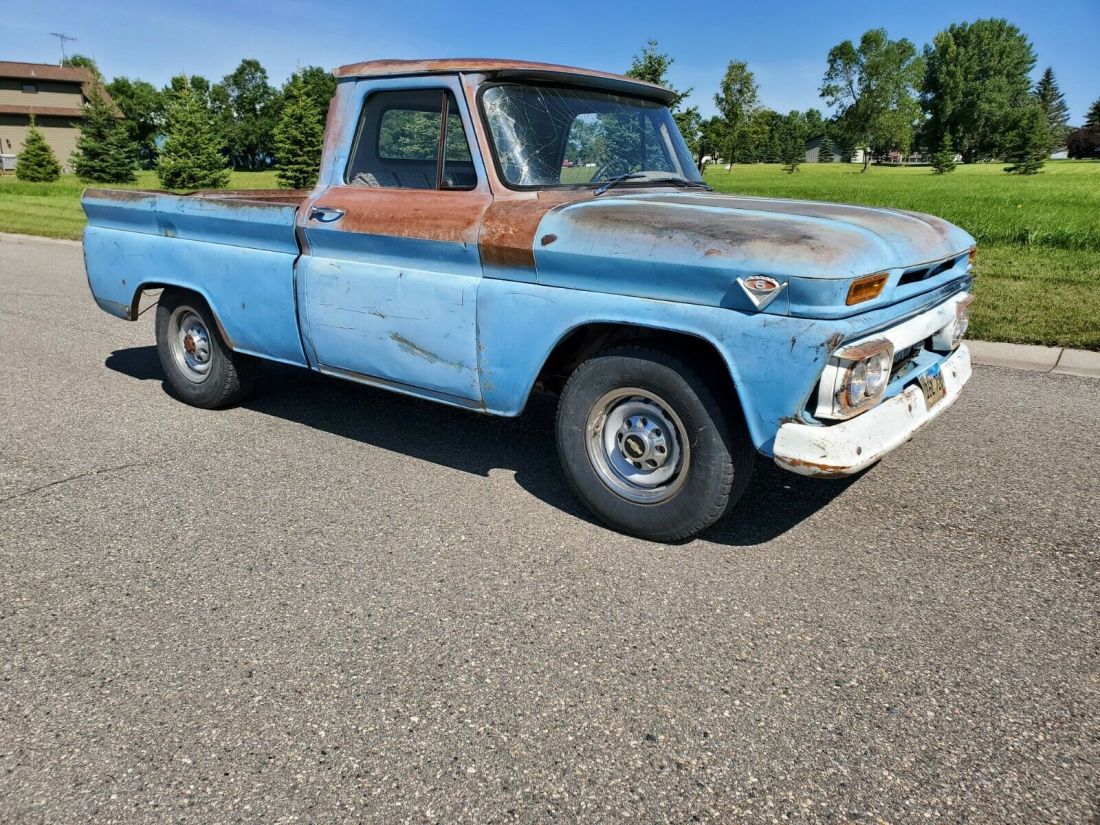 1965 GMC Pickup Truck Custom Short box nice driver V6 305 4 speed patina farm 1965 GMC Truck