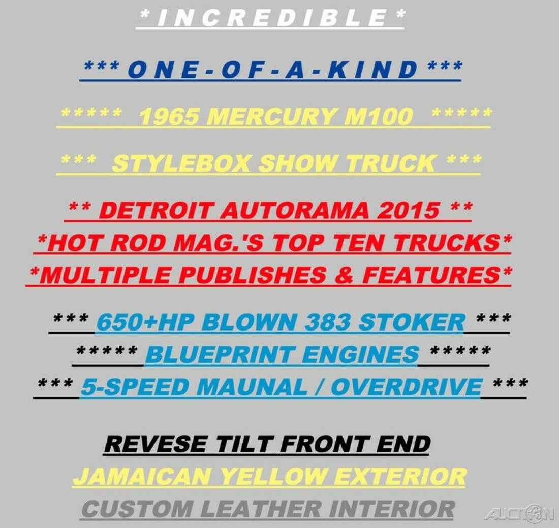 1965 Ford F-100 M100 650HP / Blown 383 Stroker / 5-SPD - photo 3