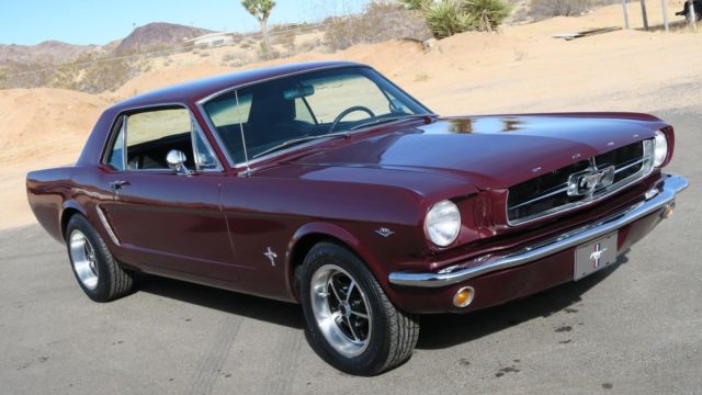 1965 Ford Mustang A CODE 4 SPEED CALIFORNIA CAR VINTAGE BURGUNDY !!! - photo 2