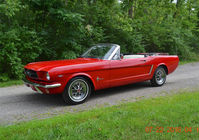 1965 MUSTANG CONVERTIBLE 289 3SPD VERY SOLID BEAUTIFUL RED AND WHITE VERY NICE 1965 Ford Mustang CONVERTIBLE